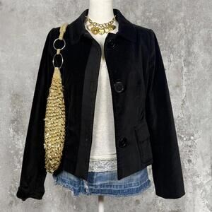 grunge y2k black velvet office siren blazer